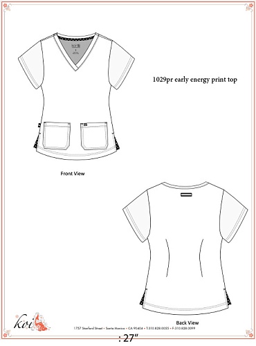 																	Женский медицинский топ KOI 1029PR США																